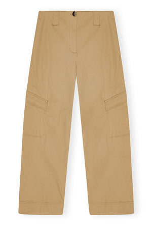 Ganni - Herringbone Canvas Mid Waist Pants