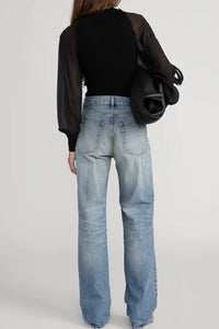 Frame - The Sheer Sleeve Top (back)