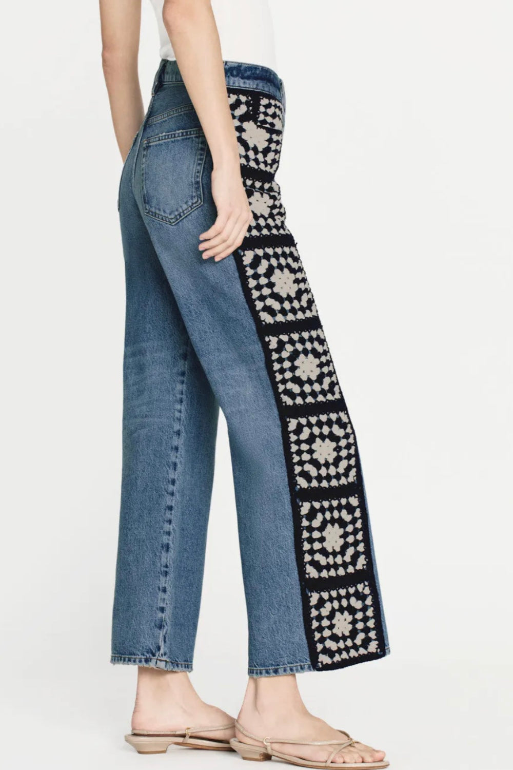 Frame - Le Jane Wide Leg Crop (Crochet Baines Clean)