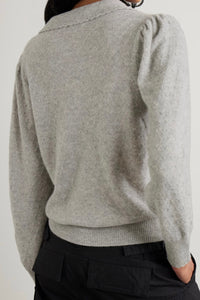 Frame - Scallop Pointelle Cashmere Polo Sweater