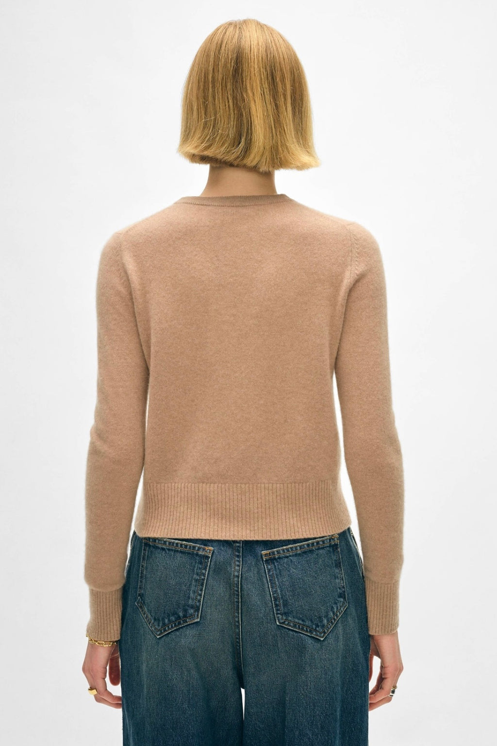 White + Warren - Cashmere Shrunken Crewneck (true camel)