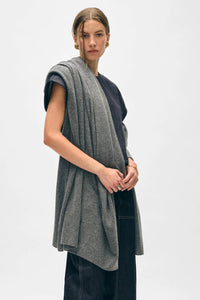 White + Warren - Cashmere Travel Wrap (graphite heather)