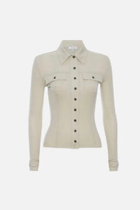 Frame  - Jersey Button Up Shirt (Parchment)