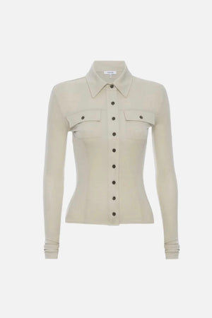 Frame  - Jersey Button Up Shirt (Parchment)