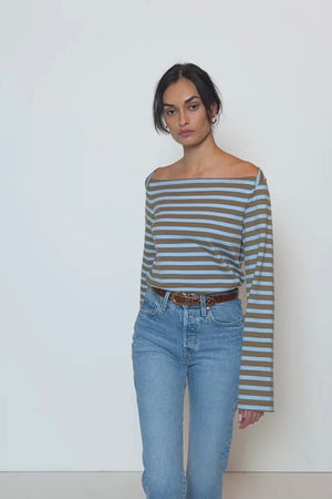 Nation LTD. - Bryce Stripe Boat Neck Top