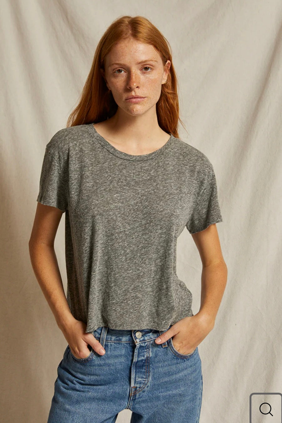 Perfect White Tee - Harley Boxy Crew Tee (heather grey)