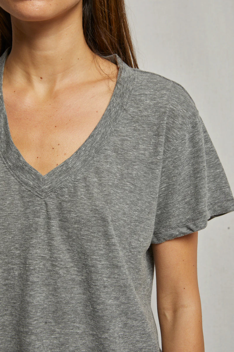 Perfect White Tee - Hendrix Basic V-Neck (heather grey)