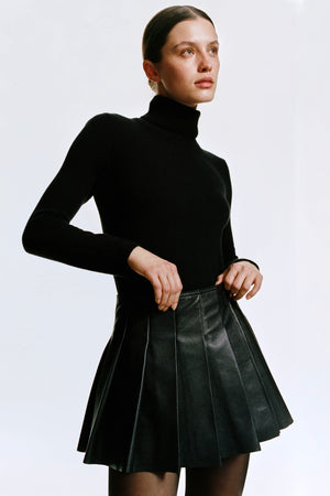 DL1961 - Pleated Leather Skirt