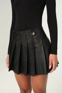 DL1961 - Pleated Leather Skirt