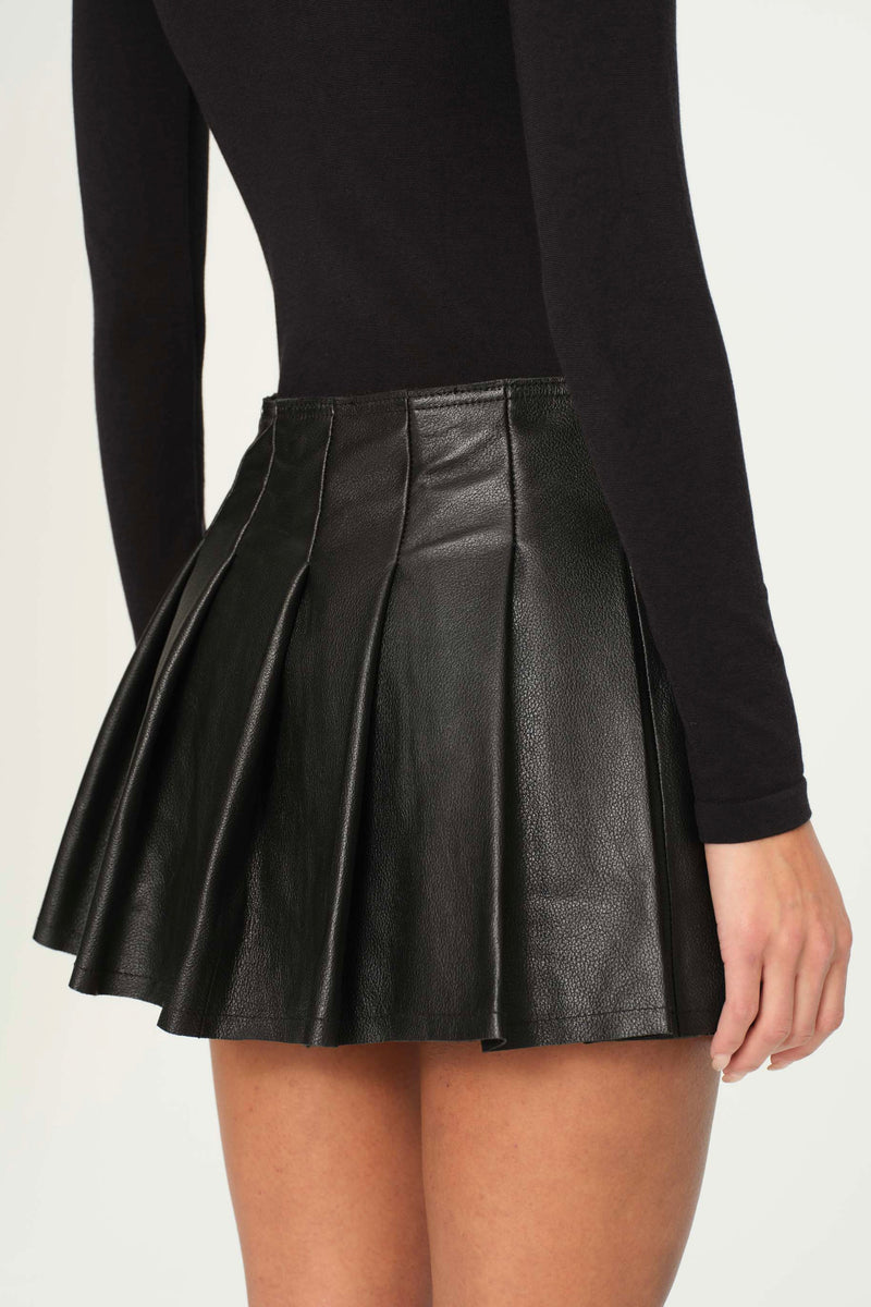 DL1961 - Pleated Leather Skirt