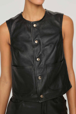 DL1961 - Leather Vest (Obsidian)