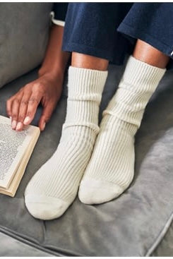 White + Warren - Cashmere Ribbed Socks