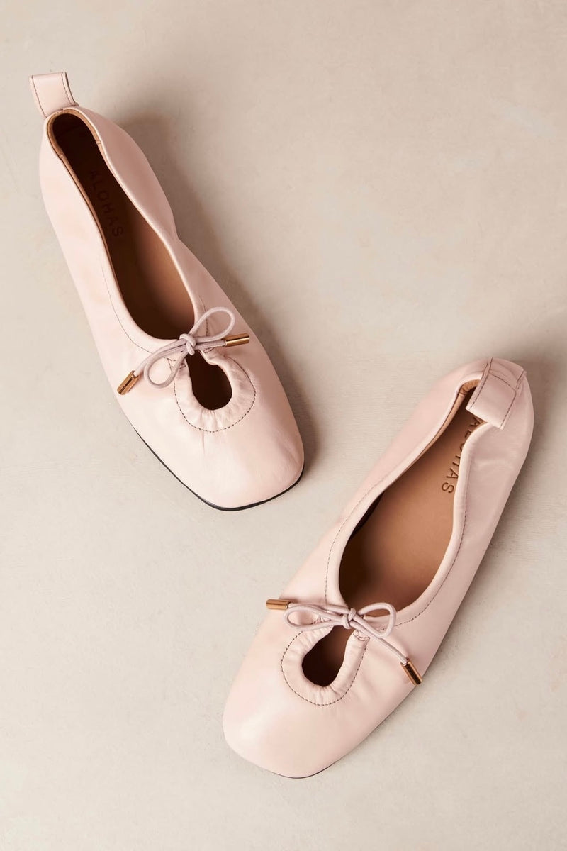 ALOHAS - Rosalind Pink Leather Ballet Flats