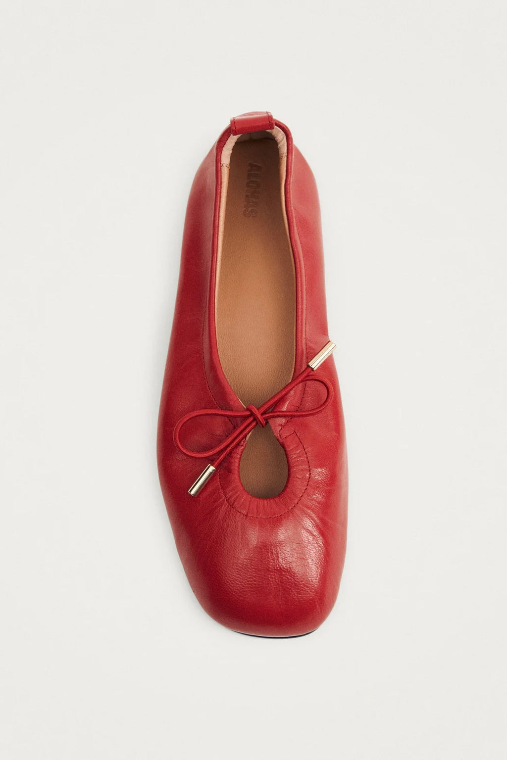 ALOHAS - Rosalind Red Leather Ballet Flats