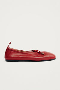 ALOHAS - Rosalind Red Leather Ballet Flats