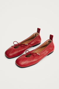 ALOHAS - Rosalind Red Leather Ballet Flats