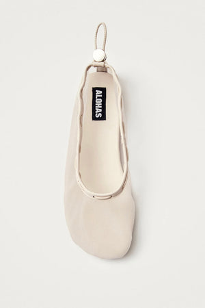 ALOHAS - Gill Mesh White Leather Ballet Flats