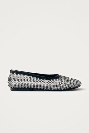 ALOHAS - Lorain Mesh Glow Black Leather Ballet Flats