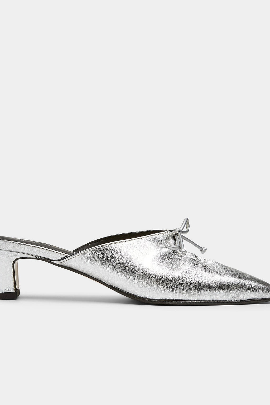 ALOHAS - Amar Shimmer Silver Leather Mules