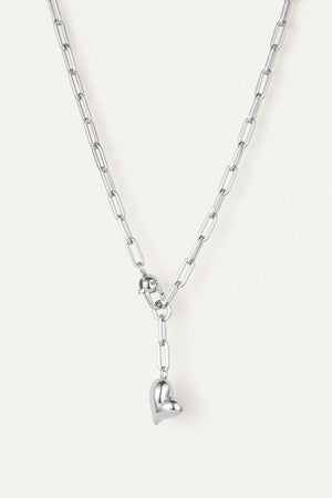 Jenny Bird - Puffy Heart Necklace (Silver)