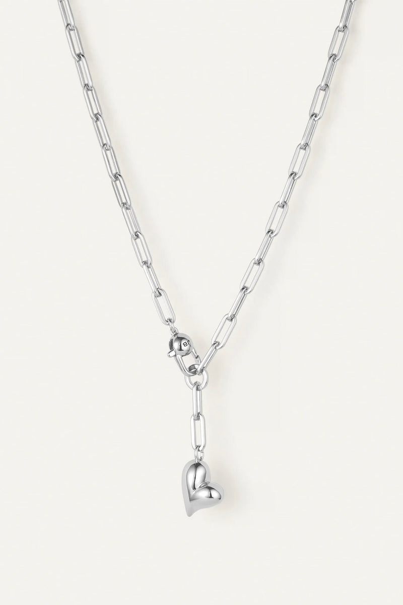 Jenny Bird - Puffy Heart Necklace (Silver)