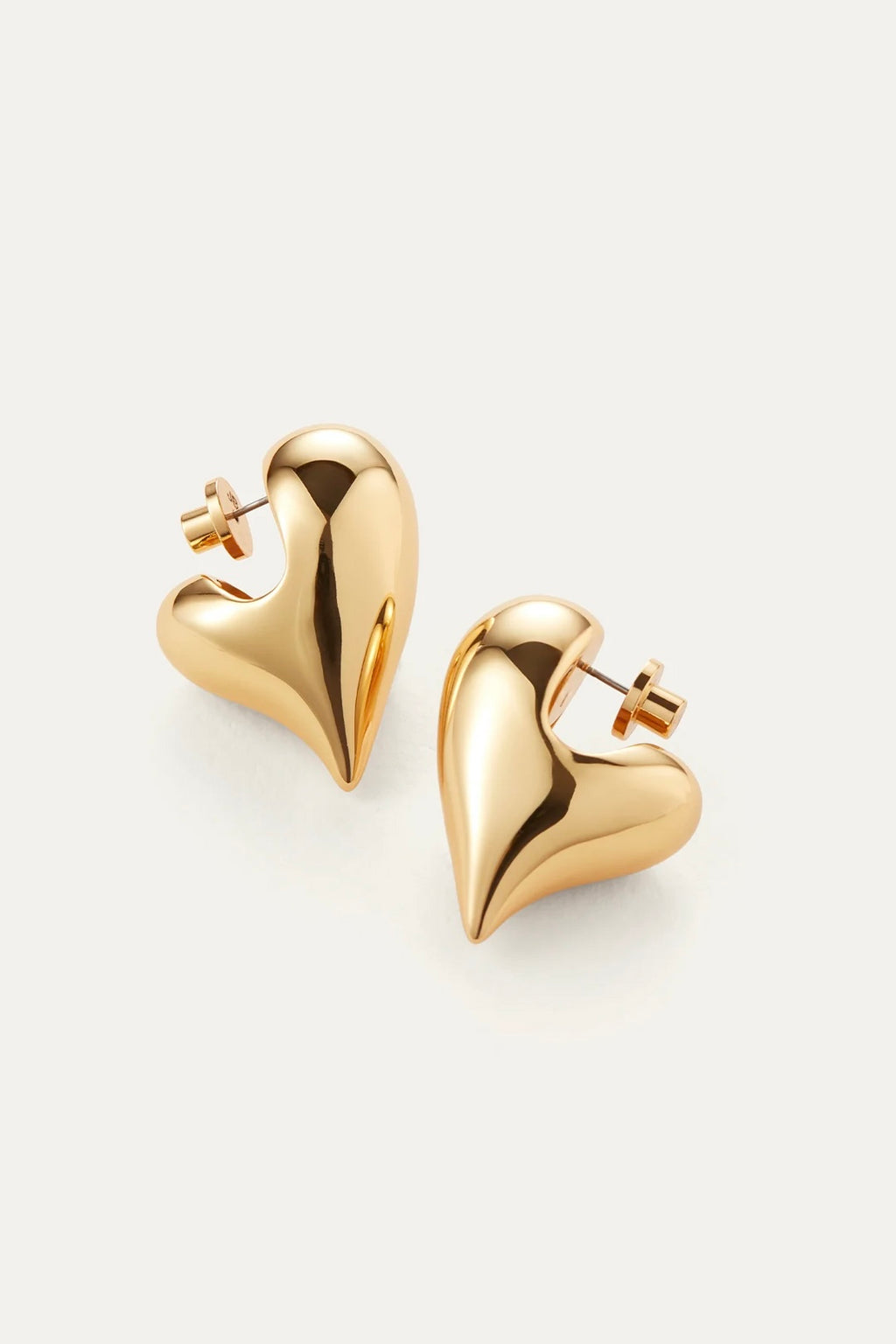 Jenny Bird - Art Heart Puff Earrings (Gold)