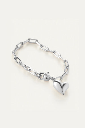 Jenny Bird - Puffy Heart Bracelet (Silver)