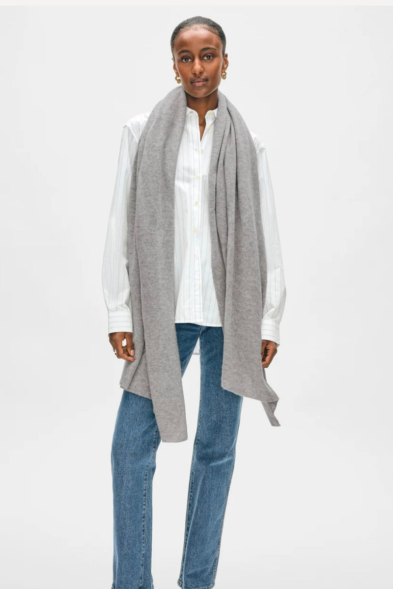 White + Warren - Cashmere Travel Wrap (Grey Heather)