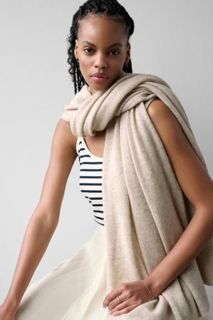 White + Warren - Cashmere Travel Wrap (Taupe Heather)