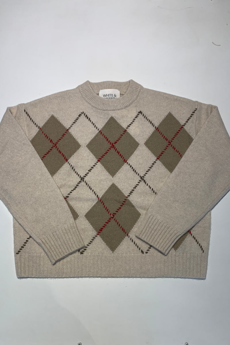 White + Warren - Cashmere Argyle Crew