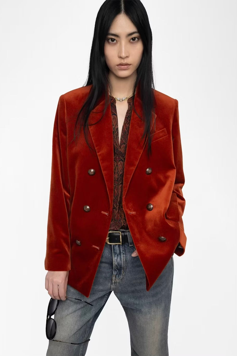 Zadig & Voltaire - Vaska Velvet Blazer (Burn)