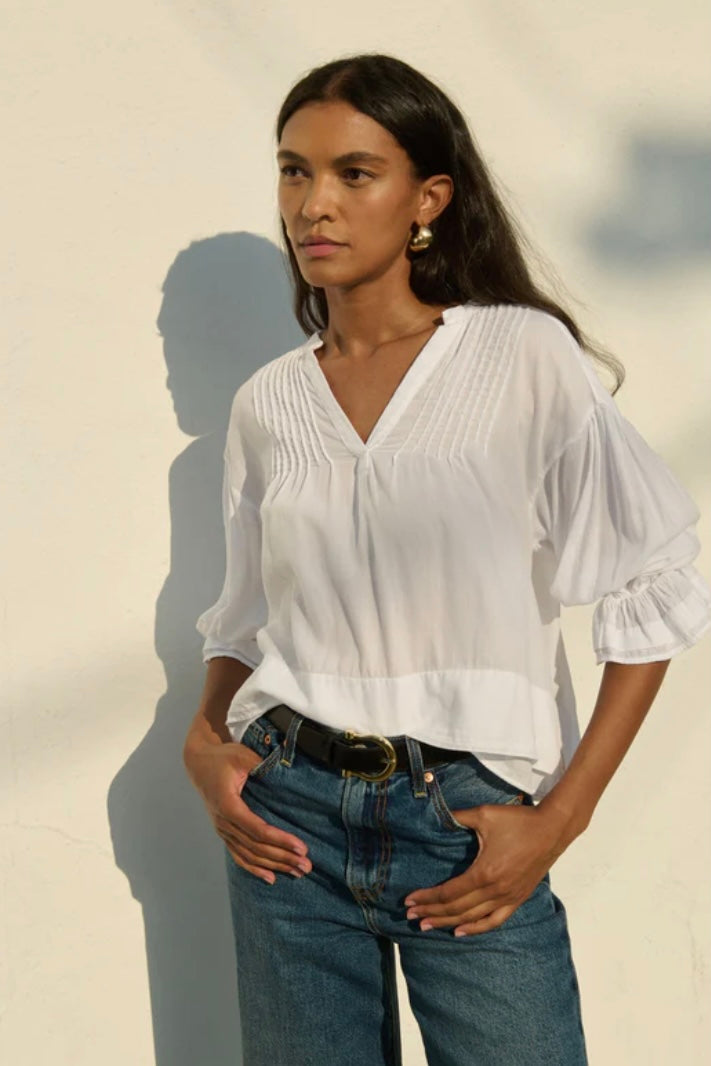 Nation LTD. - Scarlet Pintuck Blouse (White)