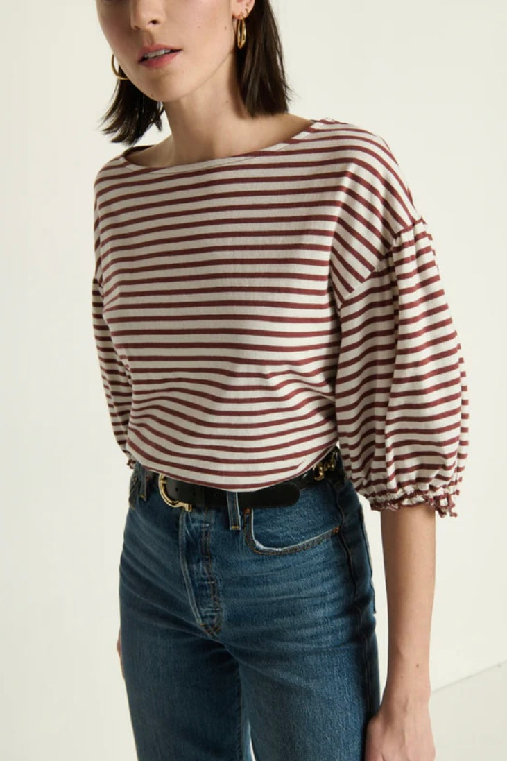 Nation LTD. - Sandra Boatneck Top (Sable Stripe)