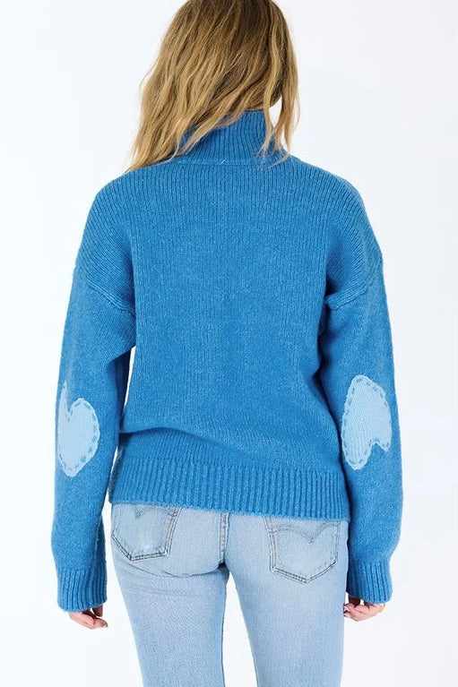 Kerri Rosenthal - Lucy Mock Neck Sweater (Heather Blue)