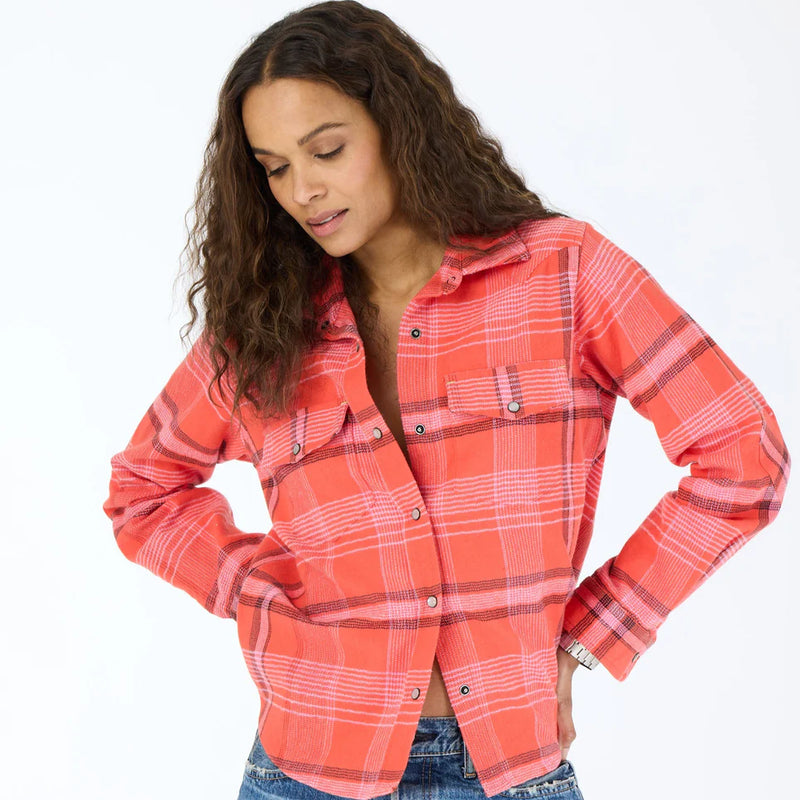 Kerri Rothensal - Pia Western Flannel Plaid Shirt (Red)