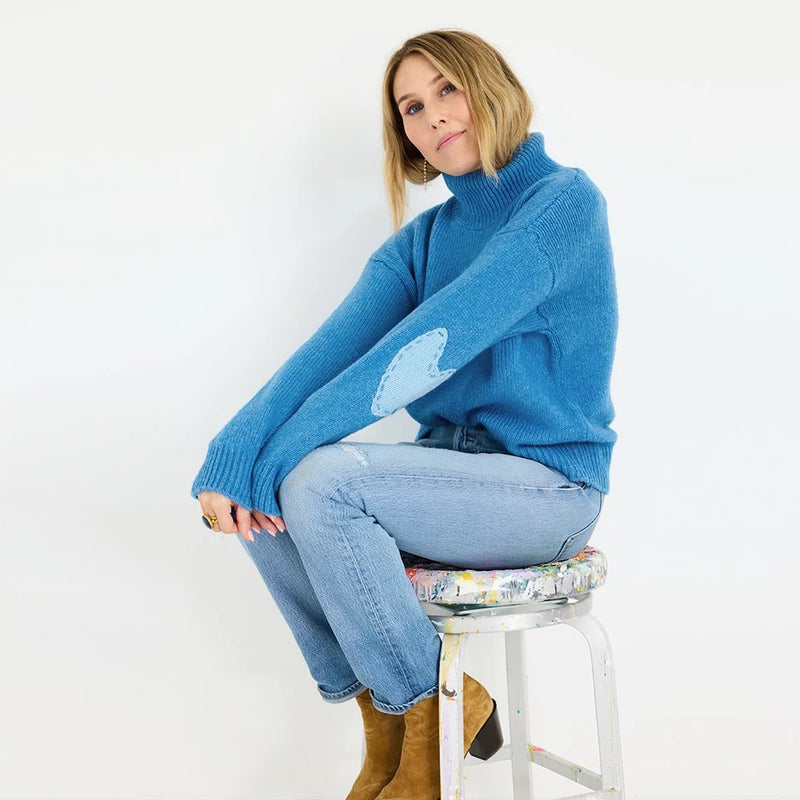Kerri Rosenthal - Lucy Mock Neck Sweater (Heather Blue)