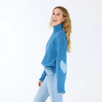 Kerri Rosenthal - Lucy Mock Neck Sweater (Heather Blue)