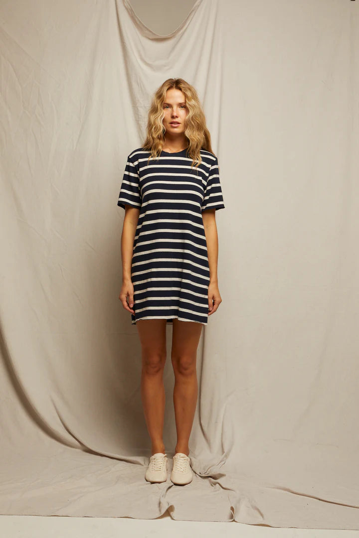 Perfect White Tee - Rhett Dress (navy/natural)