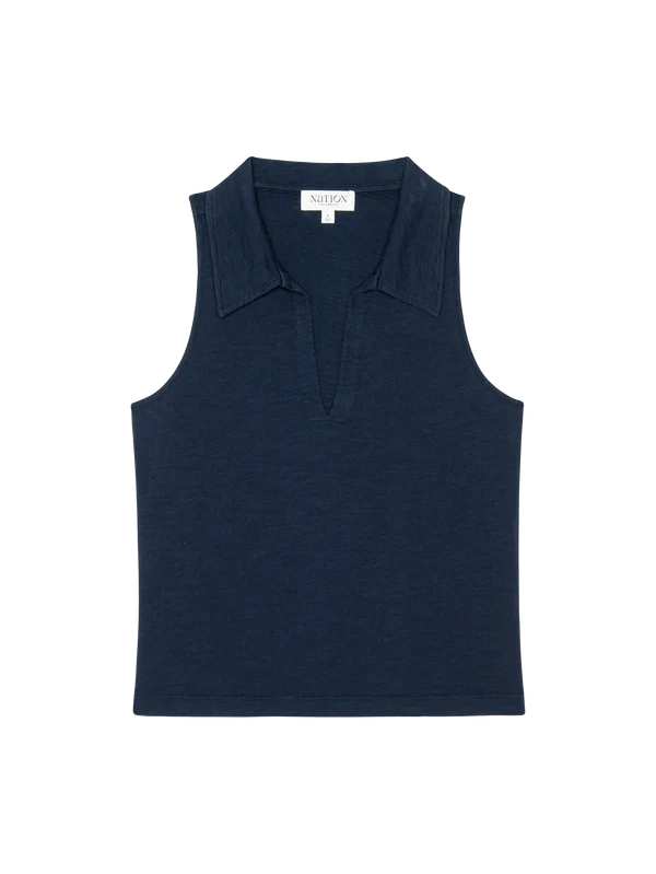 Nation Ltd. - Roberta Collared Tank (navy)