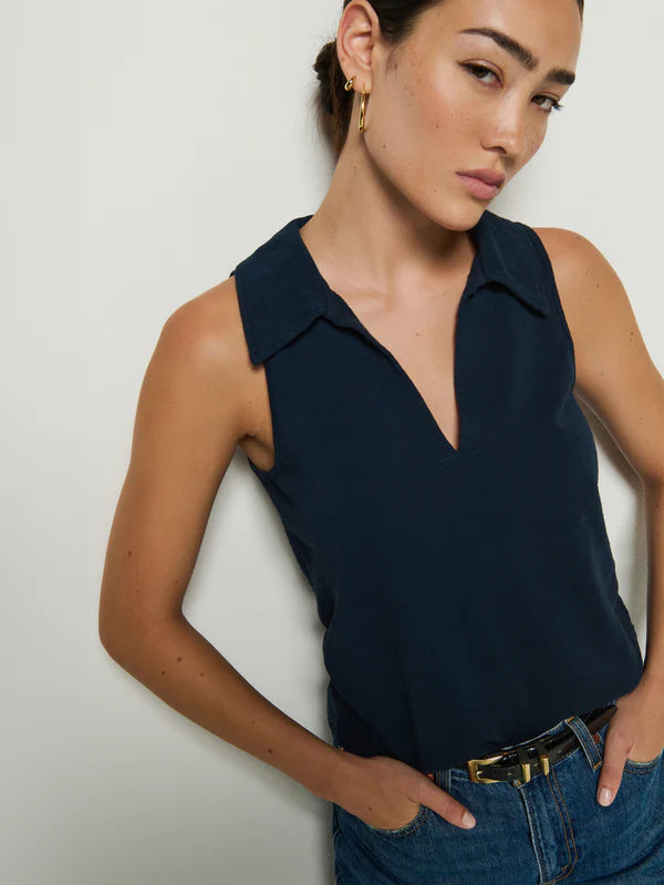 Nation Ltd. - Roberta Collared Tank (navy)