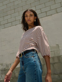 Nation LTD. - Sandra Boatneck Top (Sable Stripe)