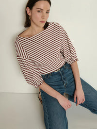 Nation LTD. - Sandra Boatneck Top (Sable Stripe)