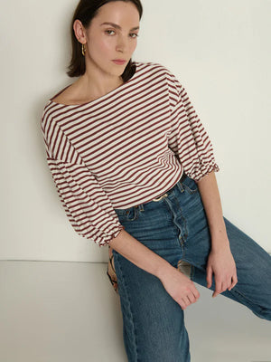 Nation LTD. - Sandra Boatneck Top (Sable Stripe)