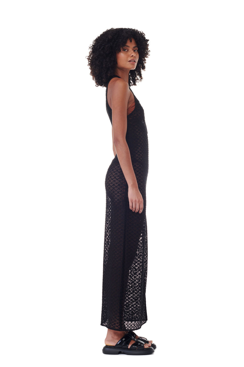 Ganni - Mesh Lace Long Dress