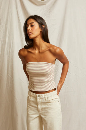Perfect White Tee - Talula Striped Tube Top