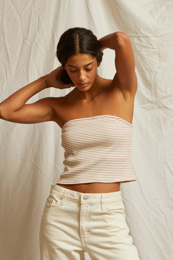 Perfect White Tee - Talula Striped Tube Top
