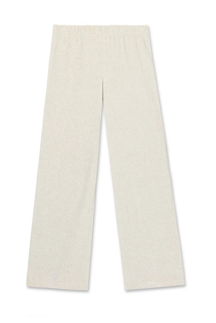 Perfect White Tee  - Alex Velour Pant (oatmeal)