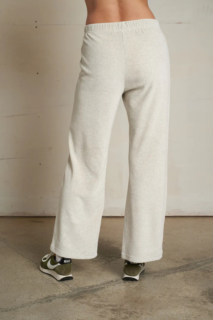 Perfect White Tee  - Alex Velour Pant (oatmeal)