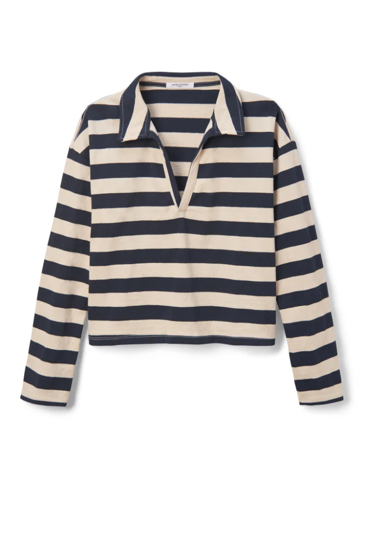 Perfect White Tee - Alison Stripe Tennessee Jersey (Natural/ Navy)