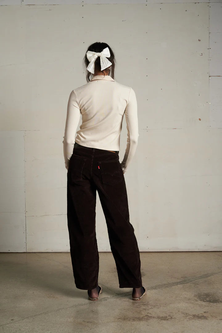 Perfect White Tee - Amee Luxe Rib Polo (sugar)